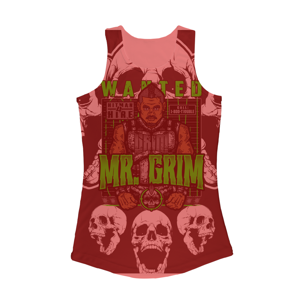 MR. Grim "Wanted" Women's Activewear Tank Top