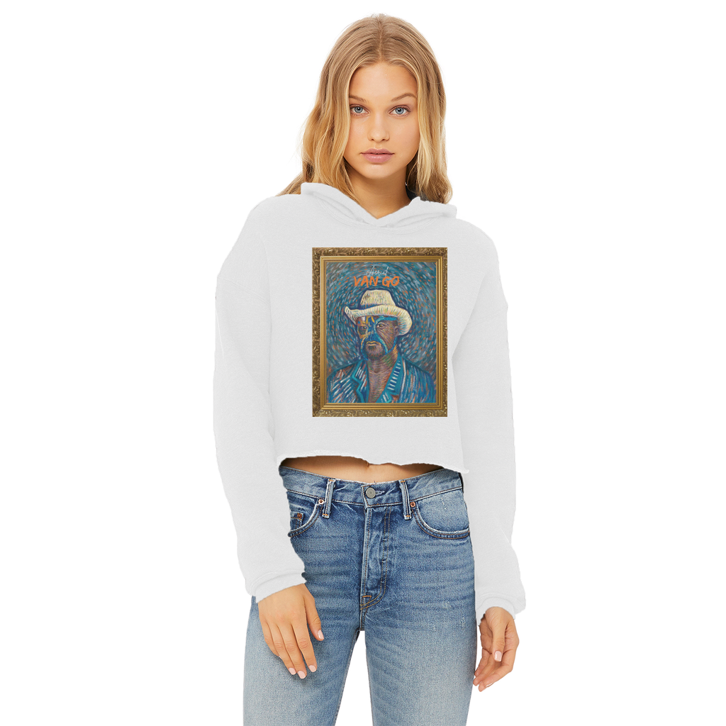 "Self Portrait" - Aerial Van Go (USA) Women's Wear Crop Top Hoodie