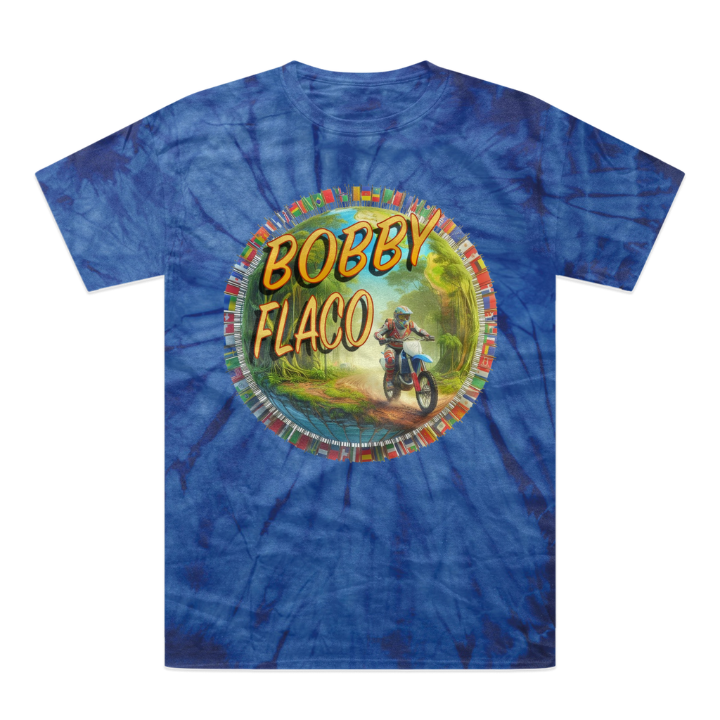 "Bike the World" Bobby Flaco - USaA Tonal Spider Tie-Dye T-Shirt