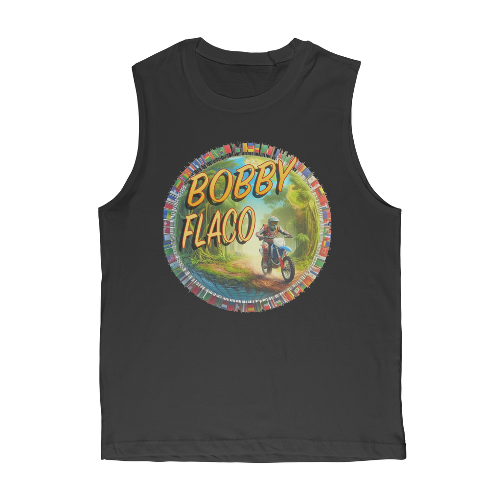 "Bike the World" Bobby Flaco - USaA Muscle Tank Top