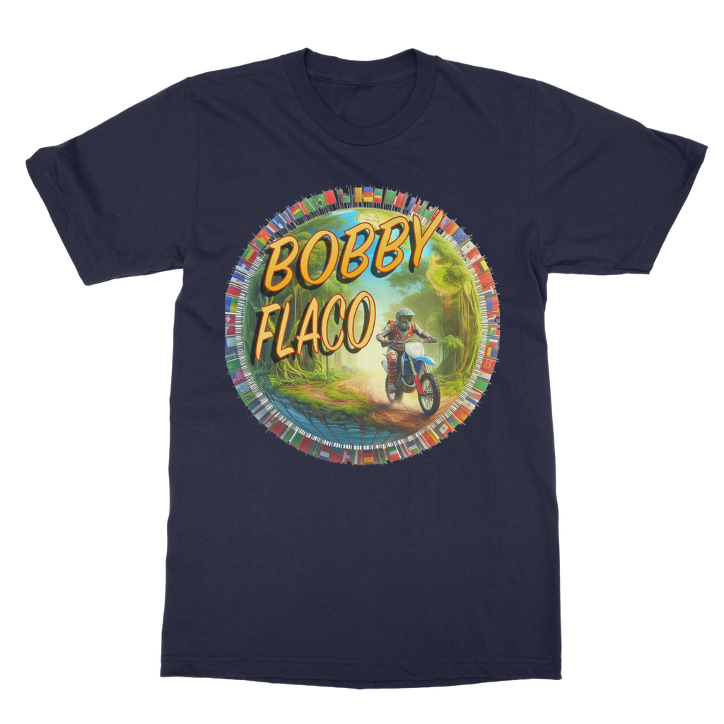 "Bike the World" Bobby Flaco - USaA Unisex Heavy Cotton Tee