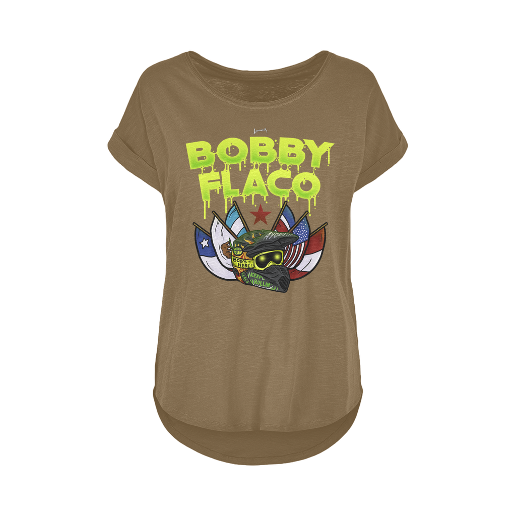 Bobby Flaco (USA) "World Tour" Women's Long Slub T-Shirt XS-5XL