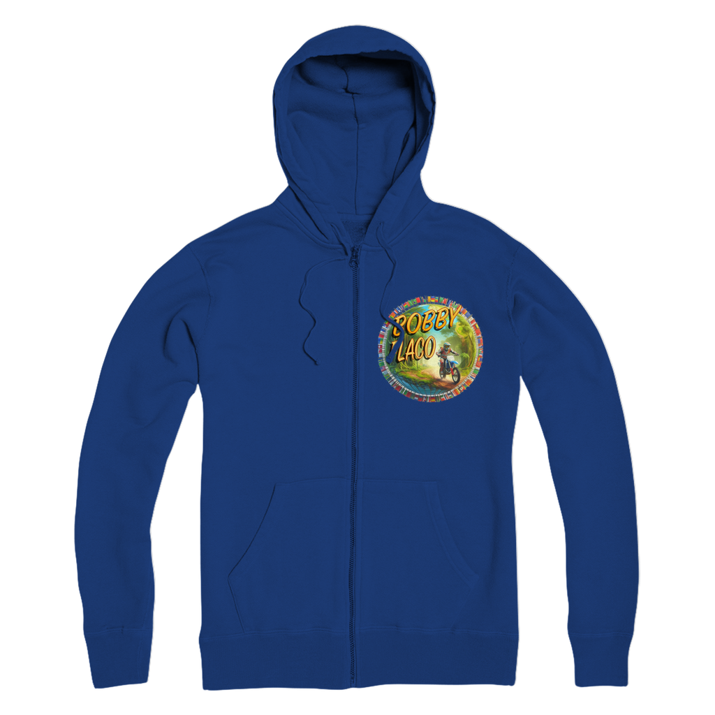 "Bike the World" Bobby Flaco - USaA Adult Zip Hoodie