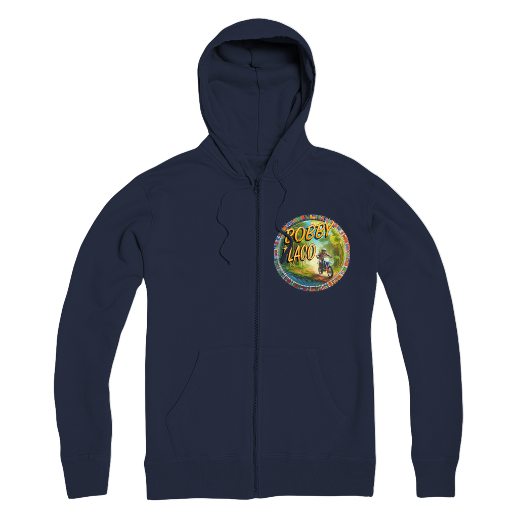 "Bike the World" Bobby Flaco - USaA Adult Zip Hoodie