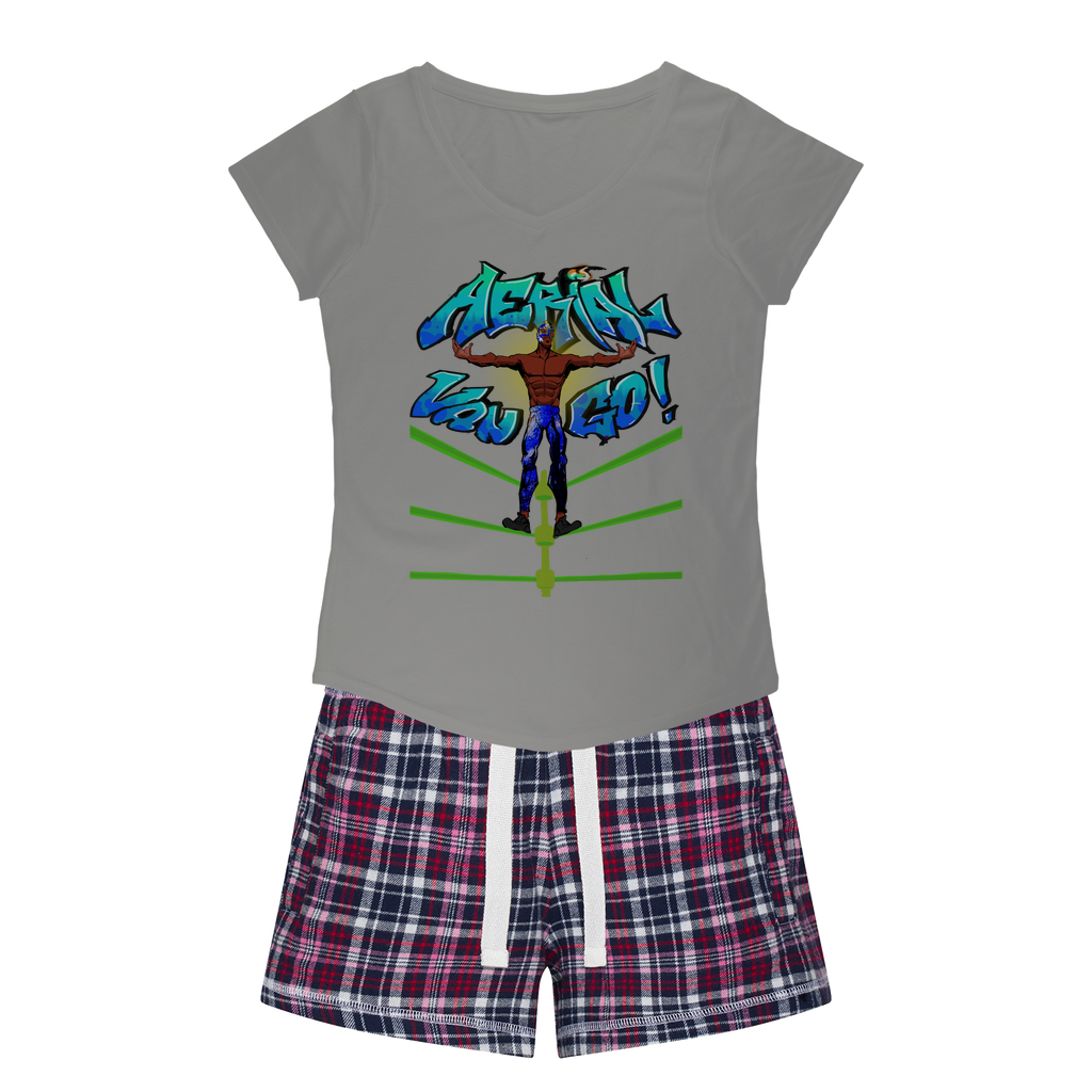 "Art Redeemer" - Aerial Van Go (USA) Women's Pajamas w/ Flannel Shorts