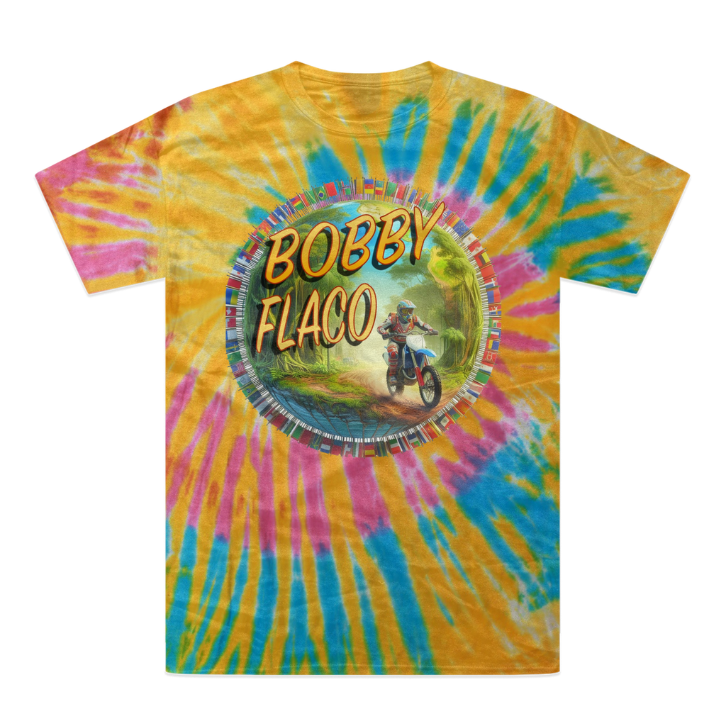 "Bike the World" Bobby Flaco - USaA Tie-Dye T-Shirt