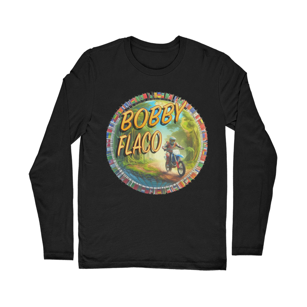 "Bike the World" Bobby Flaco - USaA Unisex Long Sleeve Tee