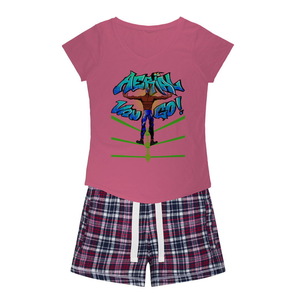 "Art Redeemer" - Aerial Van Go (USA) Women's Pajamas w/ Flannel Shorts