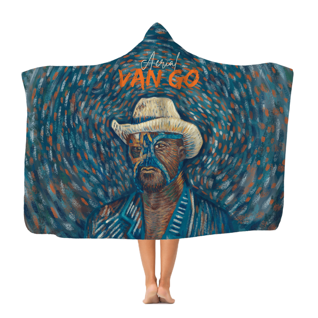 "Self Portrait" - Aerial Van Go (USA) Hooded Blanket