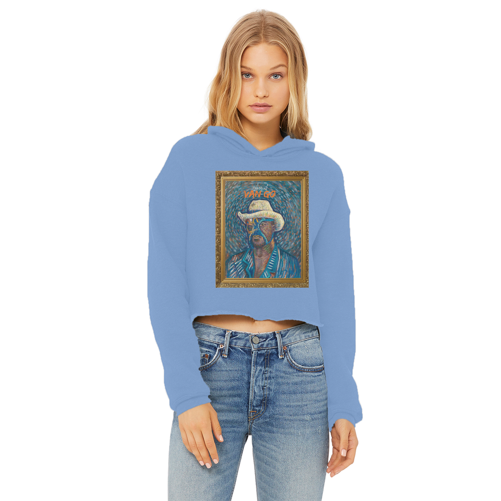 "Self Portrait" - Aerial Van Go (USA) Women's Wear Crop Top Hoodie