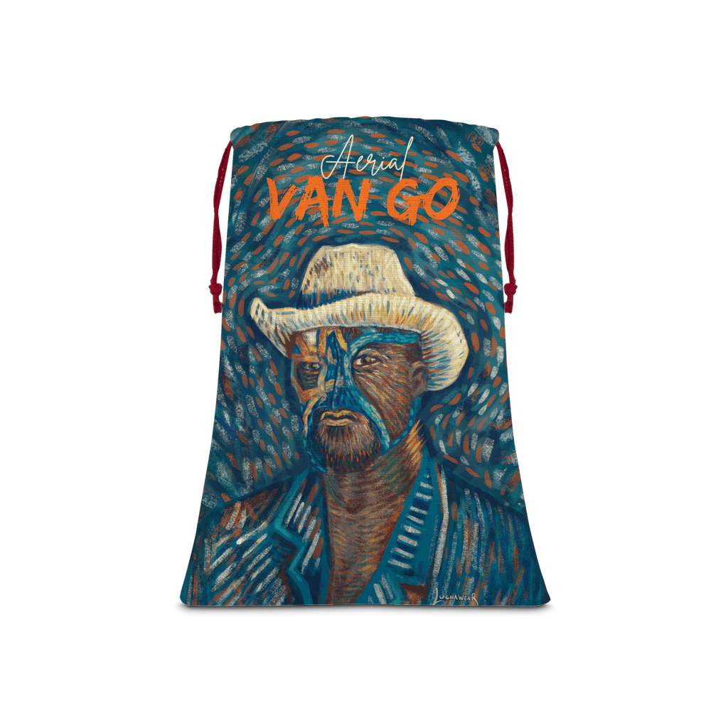 "Self Portrait" - Aerial Van Go (USA) Drawstring Bag