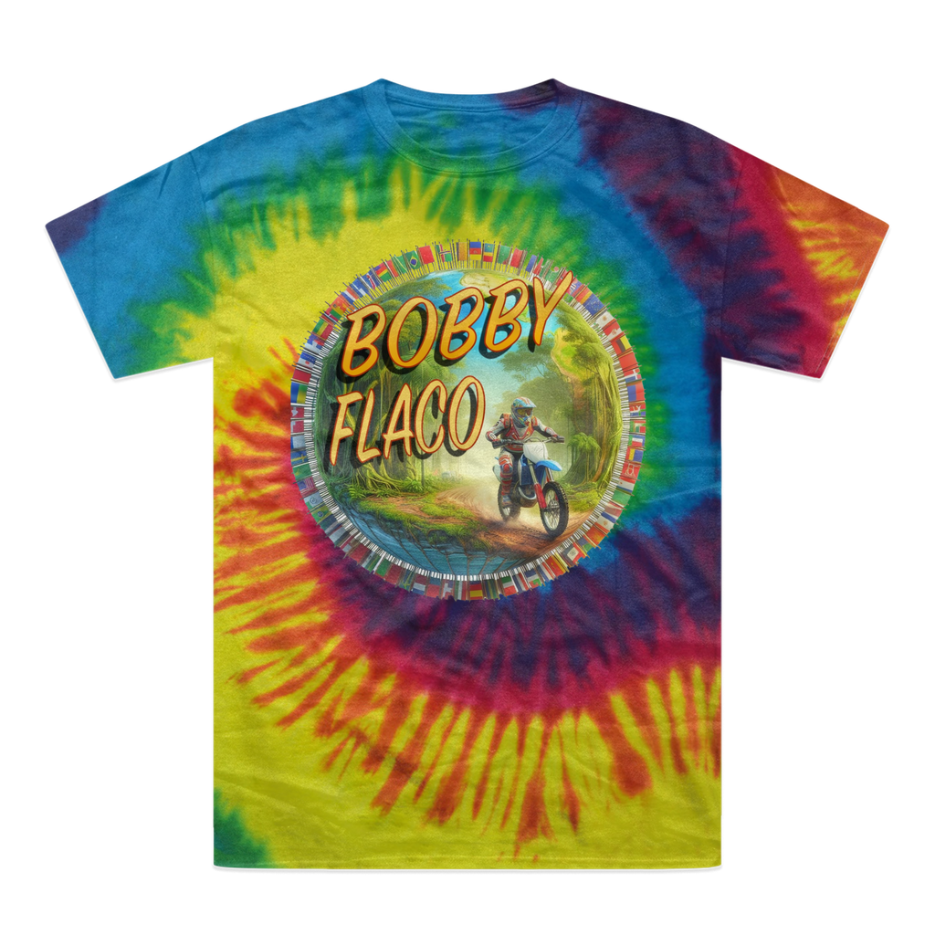 "Bike the World" Bobby Flaco - USaA Tie-Dye T-Shirt