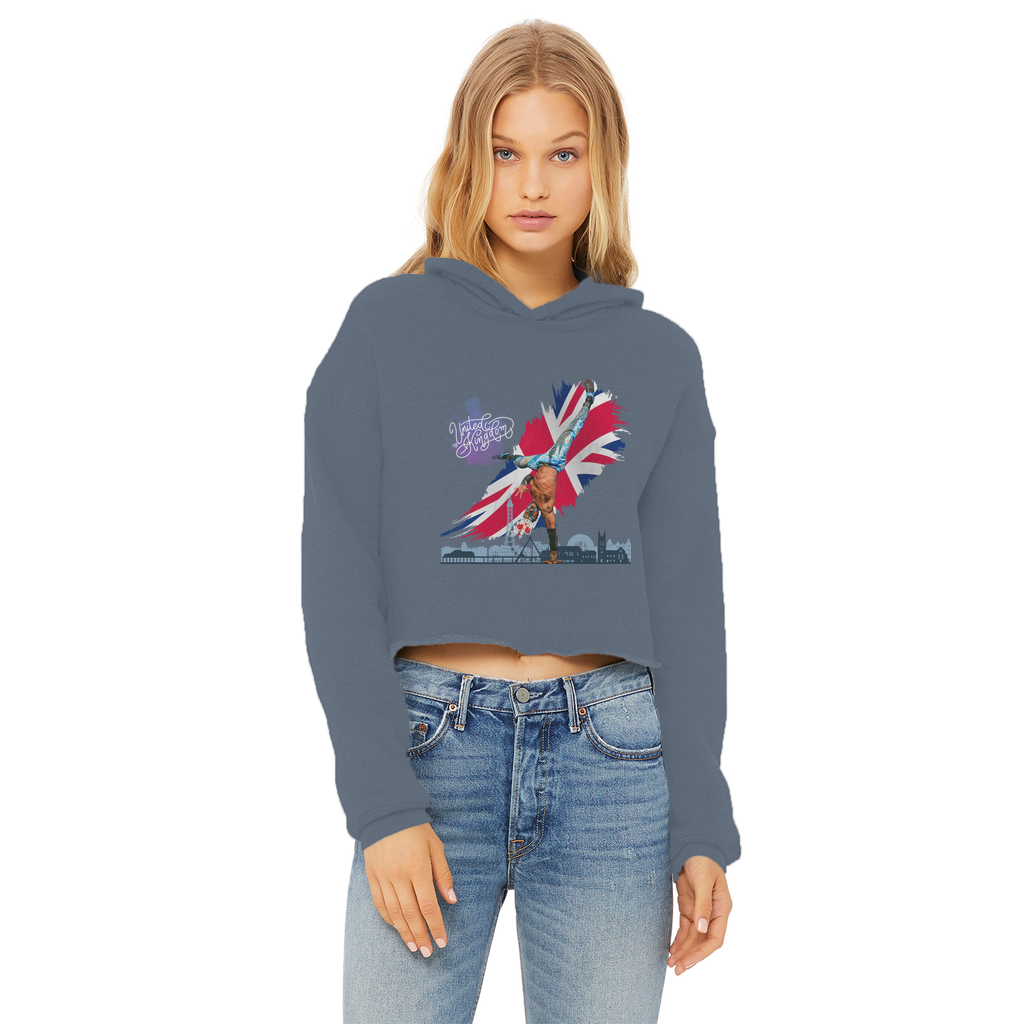 "Van Go to UK" - Aerial Van Go Women's Wear Crop Top Hoodie