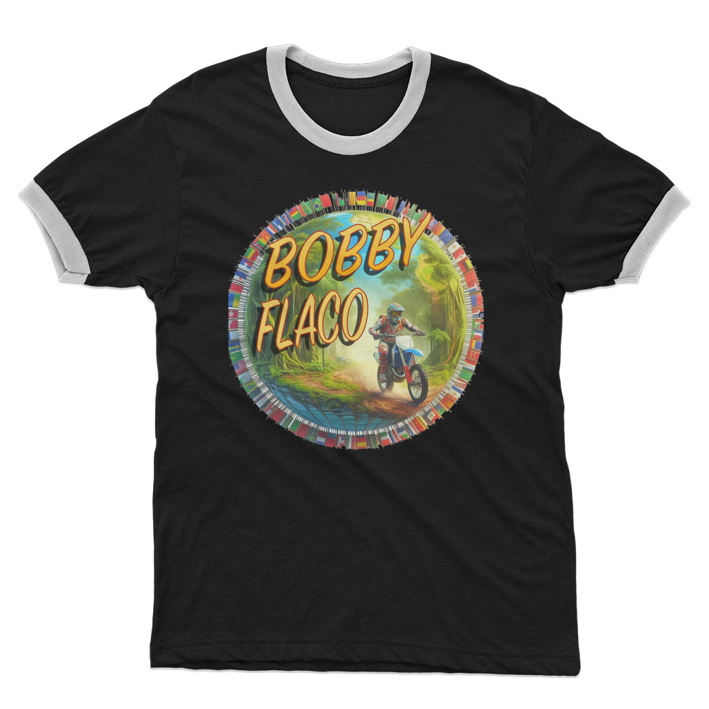 "Bike the World" Bobby Flaco - USaA Ringer Tee