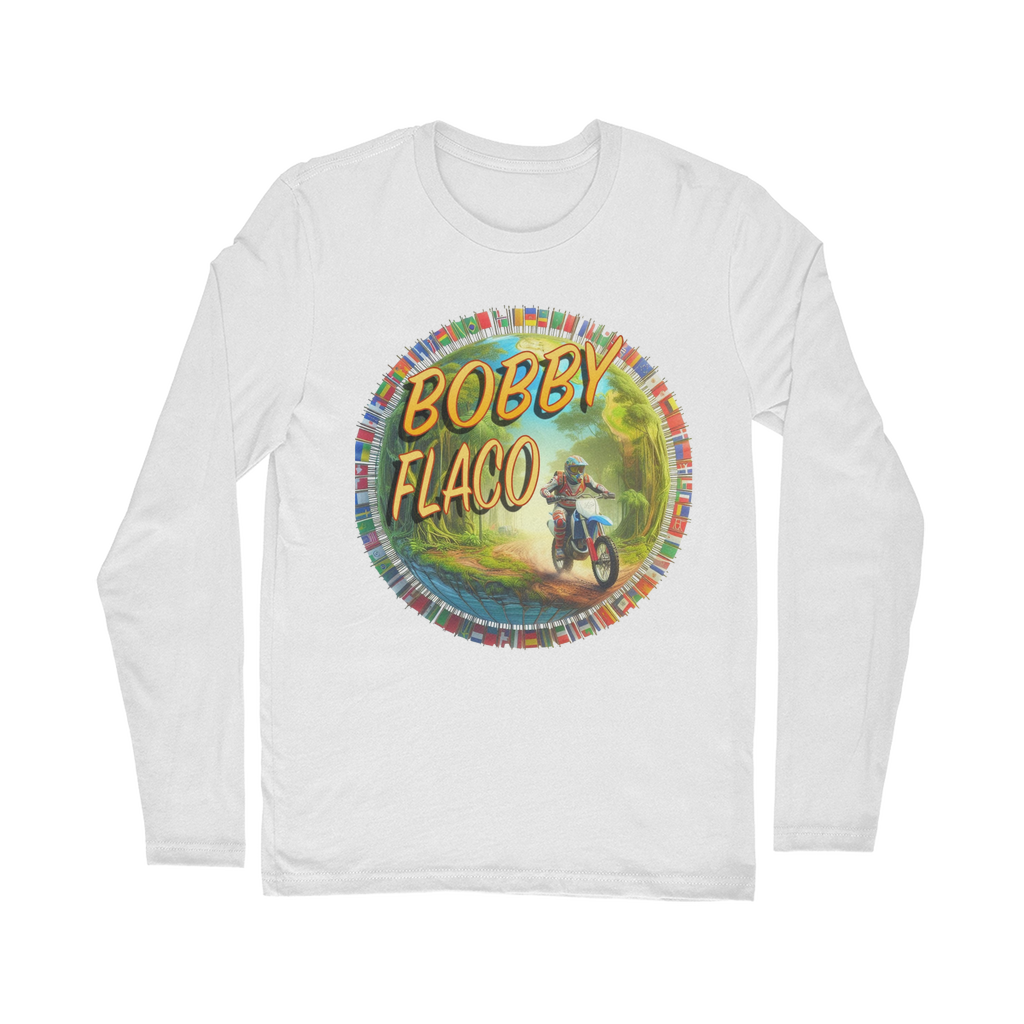 "Bike the World" Bobby Flaco - USaA Unisex Long Sleeve Tee