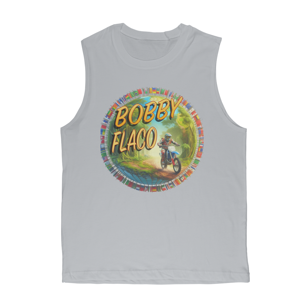"Bike the World" Bobby Flaco - USaA Muscle Tank Top