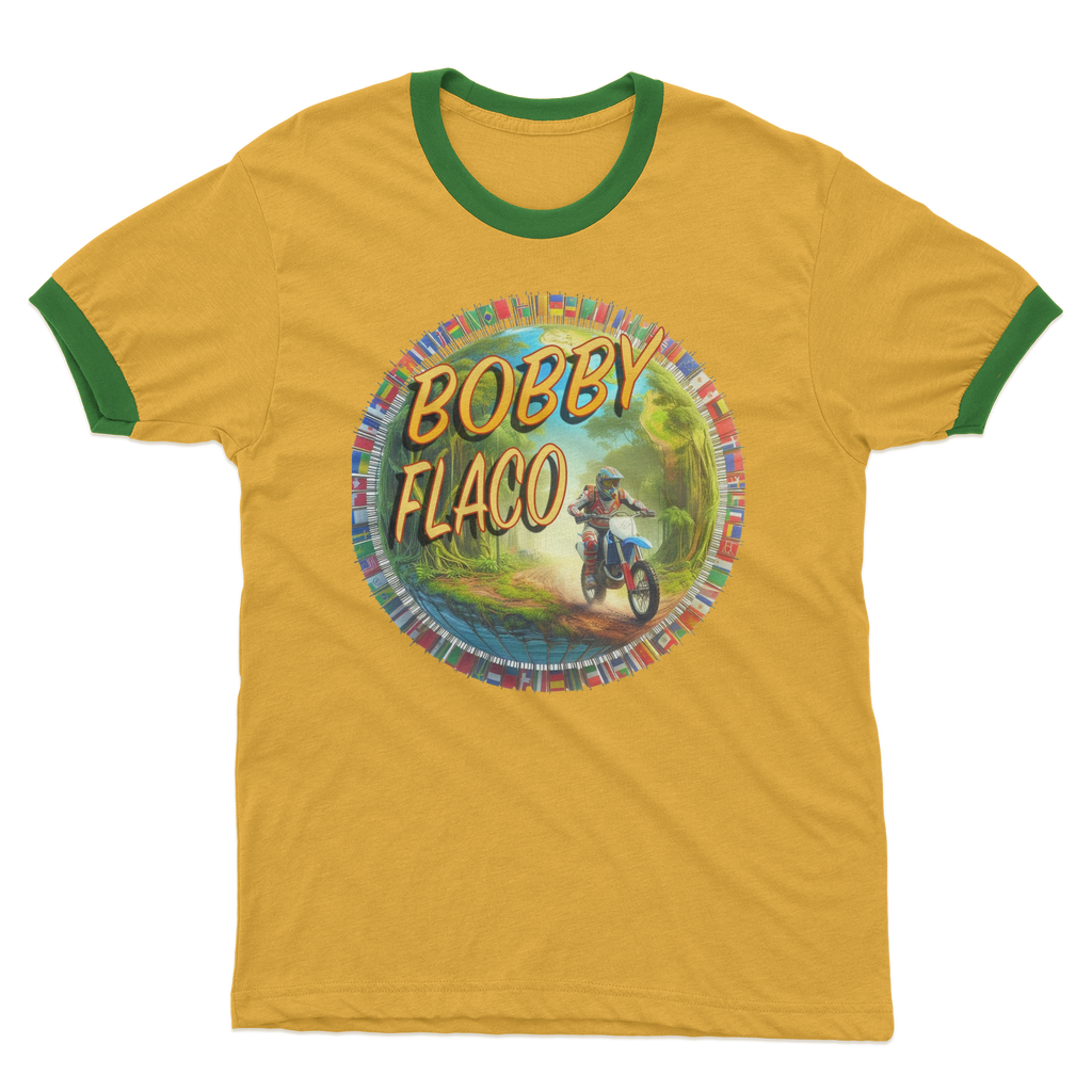 "Bike the World" Bobby Flaco - USaA Ringer Tee