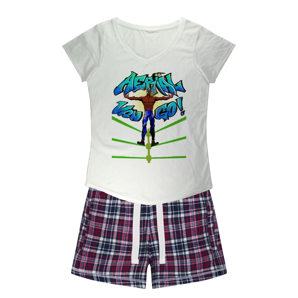 "Art Redeemer" - Aerial Van Go (USA) Women's Pajamas w/ Flannel Shorts