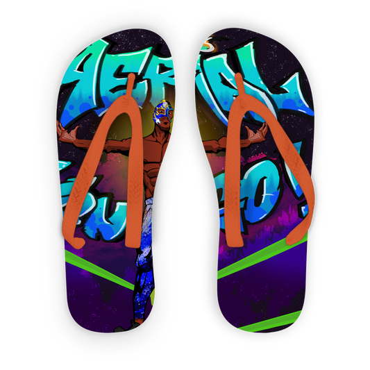 "Art Redeemer" - Aerial Van Go (USA) Adult Flip Flops