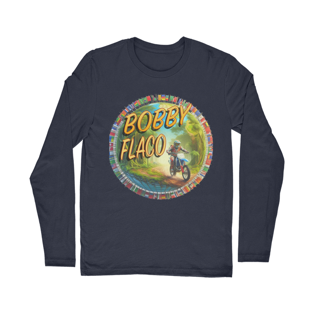 "Bike the World" Bobby Flaco - USaA Unisex Long Sleeve Tee