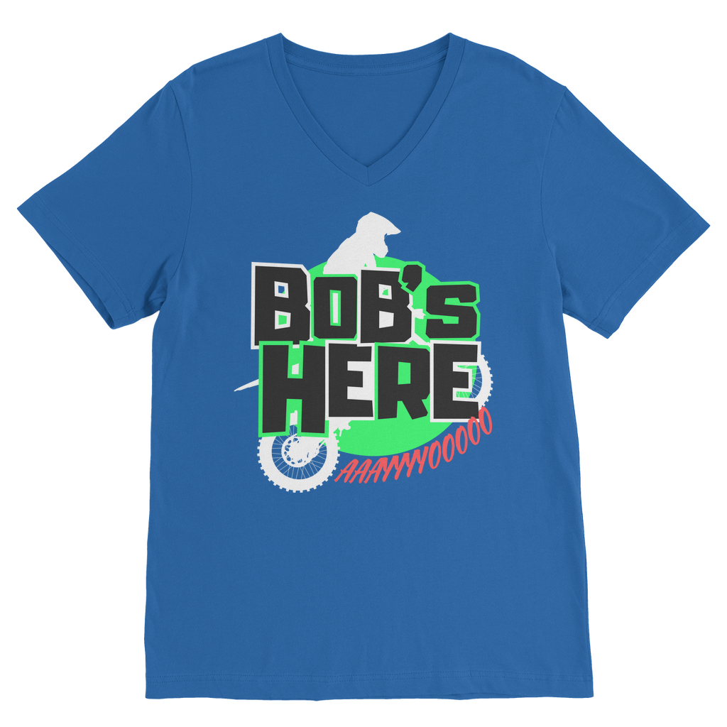 "Bob's Here" Bobby Flaco - USA Unisex V Neck Tee