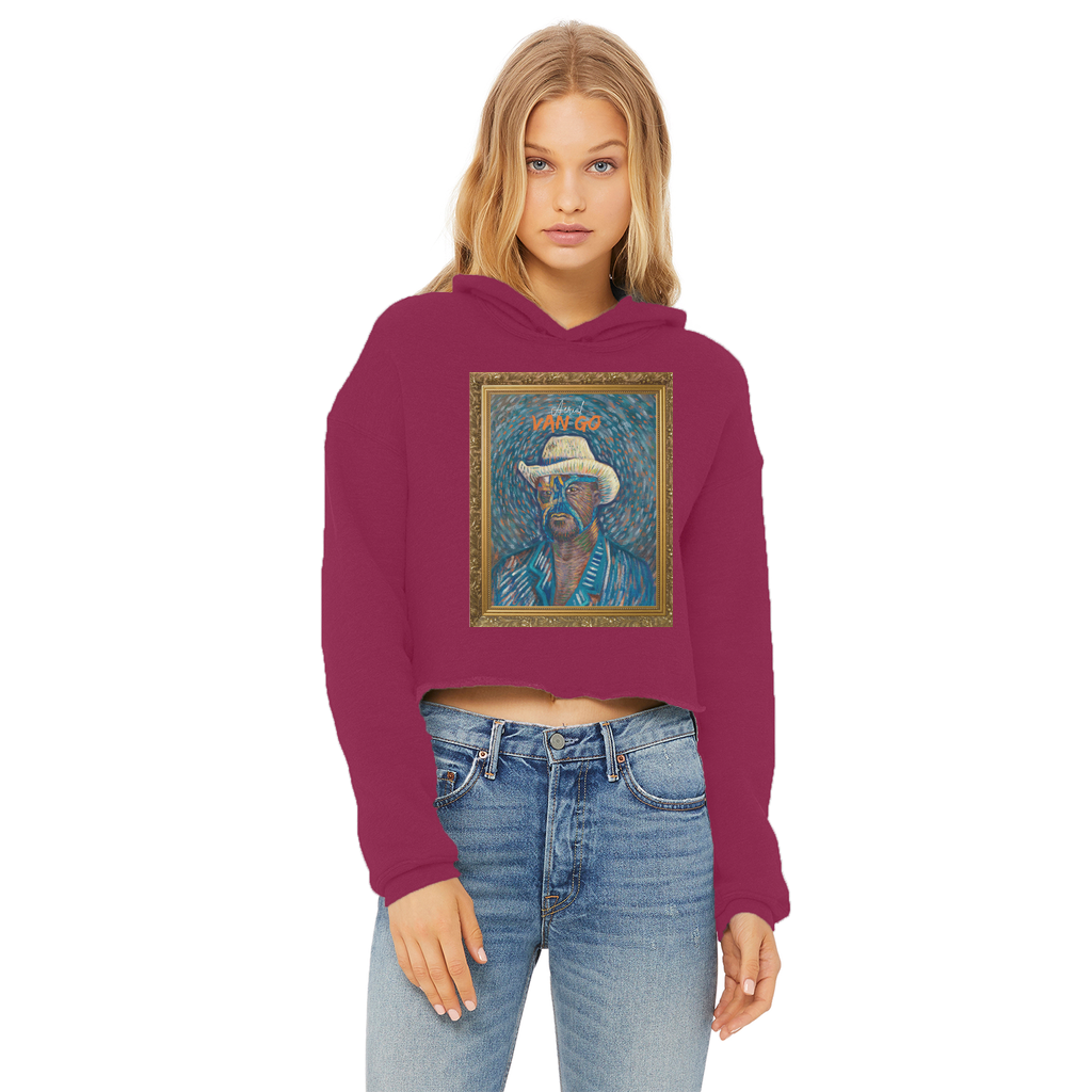 "Self Portrait" - Aerial Van Go (USA) Women's Wear Crop Top Hoodie