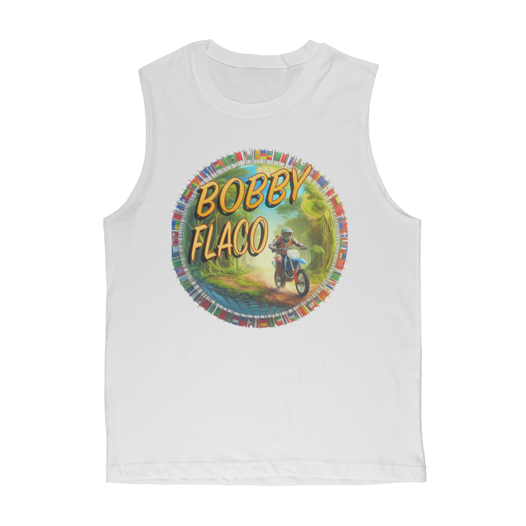 "Bike the World" Bobby Flaco - USaA Muscle Tank Top