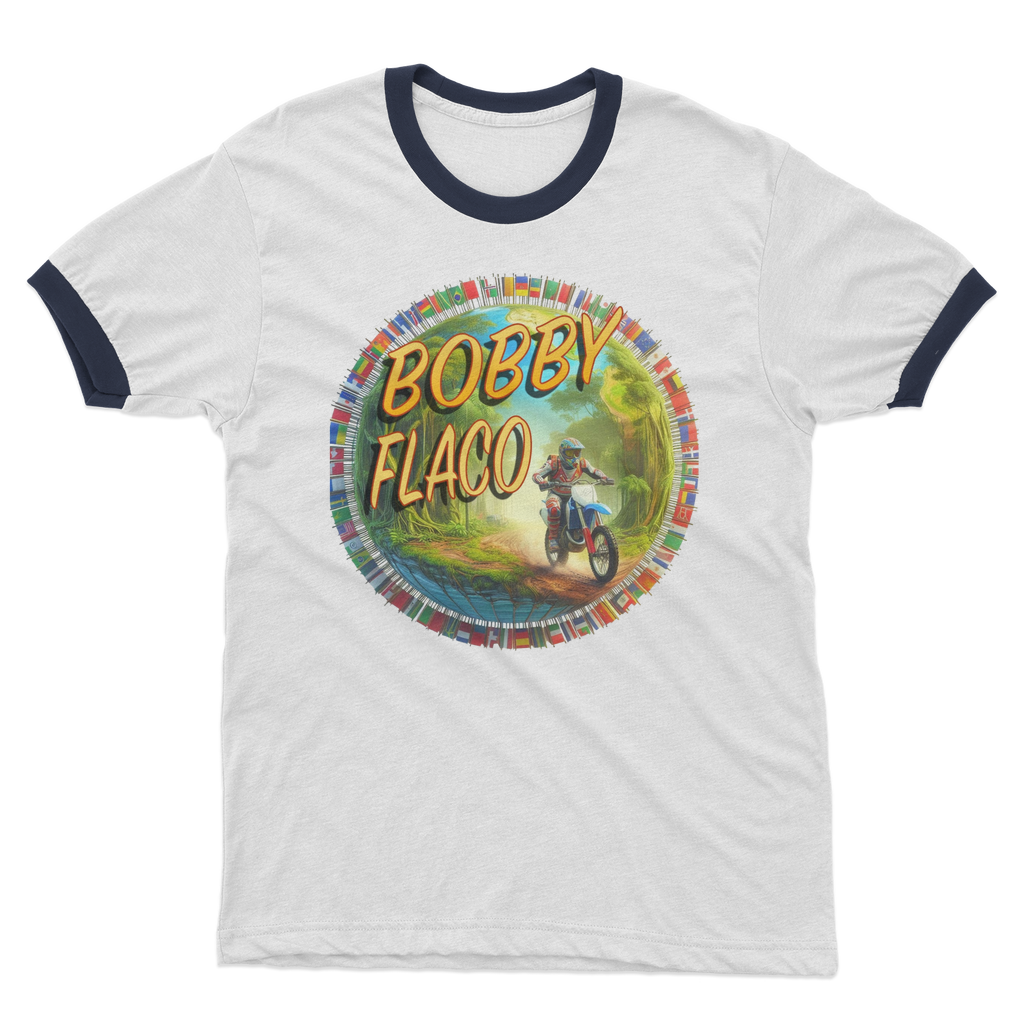 "Bike the World" Bobby Flaco - USaA Ringer Tee