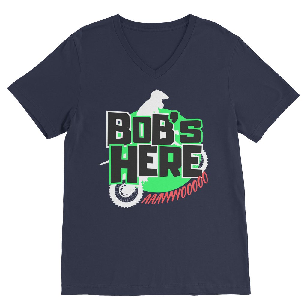 "Bob's Here" Bobby Flaco - USA Unisex V Neck Tee