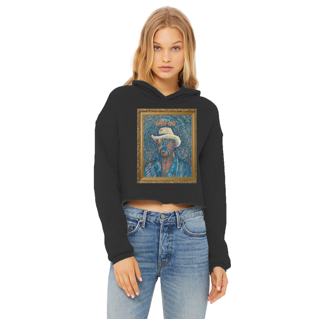 "Self Portrait" - Aerial Van Go (USA) Women's Wear Crop Top Hoodie
