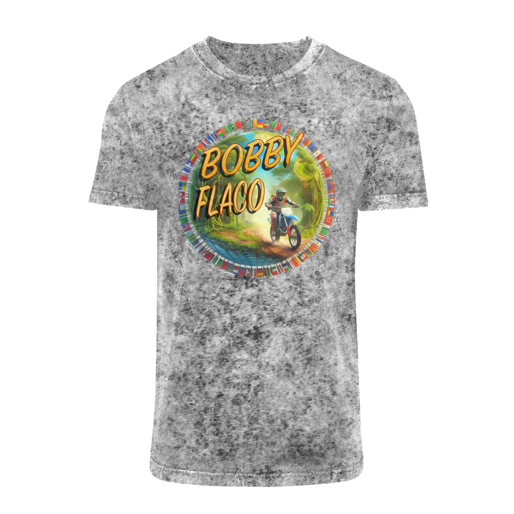 "Bike the World" Bobby Flaco - USaA Acid Washed T-Shirt