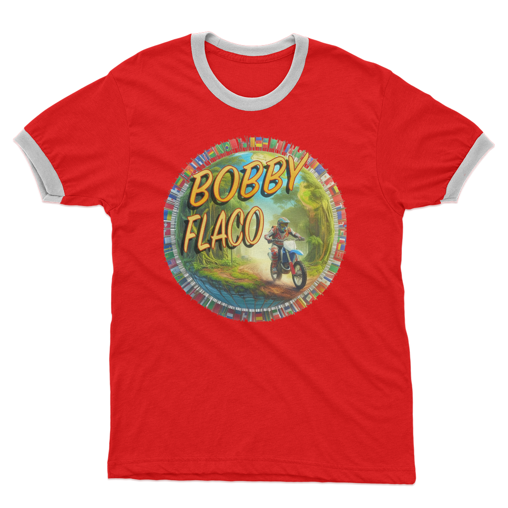 "Bike the World" Bobby Flaco - USaA Ringer Tee