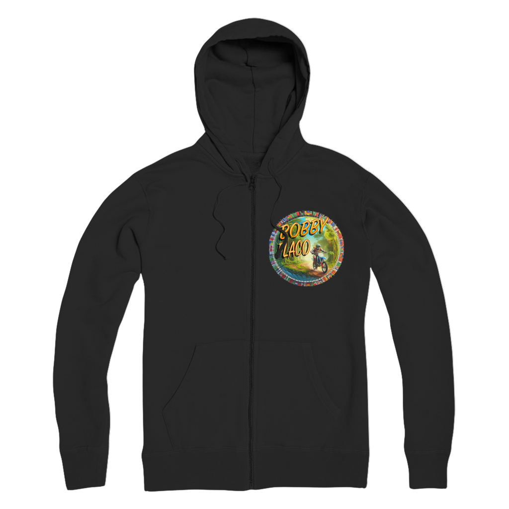 "Bike the World" Bobby Flaco - USaA Adult Zip Hoodie