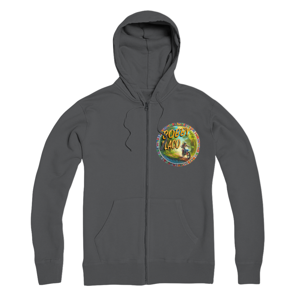 "Bike the World" Bobby Flaco - USaA Adult Zip Hoodie