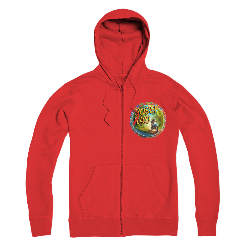 "Bike the World" Bobby Flaco - USaA Adult Zip Hoodie