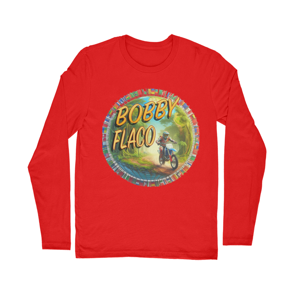 "Bike the World" Bobby Flaco - USaA Unisex Long Sleeve Tee