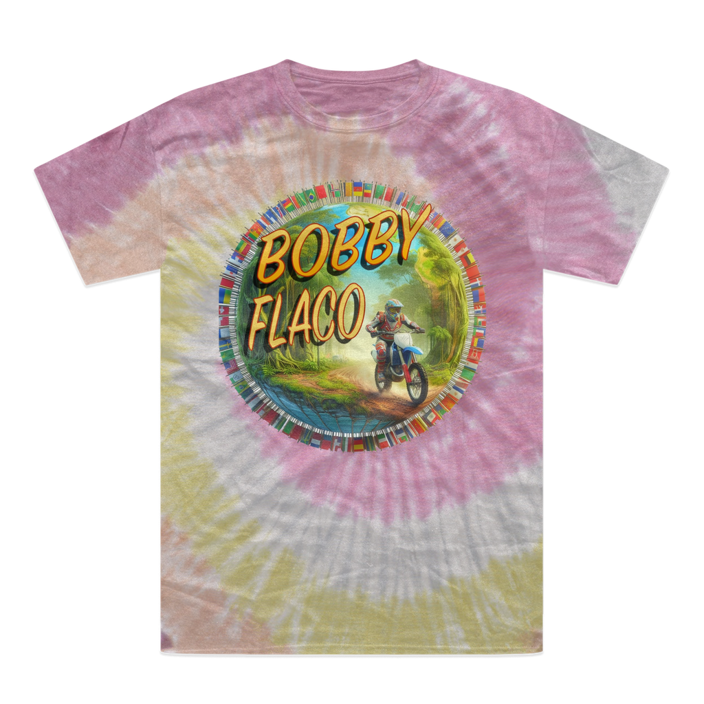 "Bike the World" Bobby Flaco - USaA Tie-Dye T-Shirt