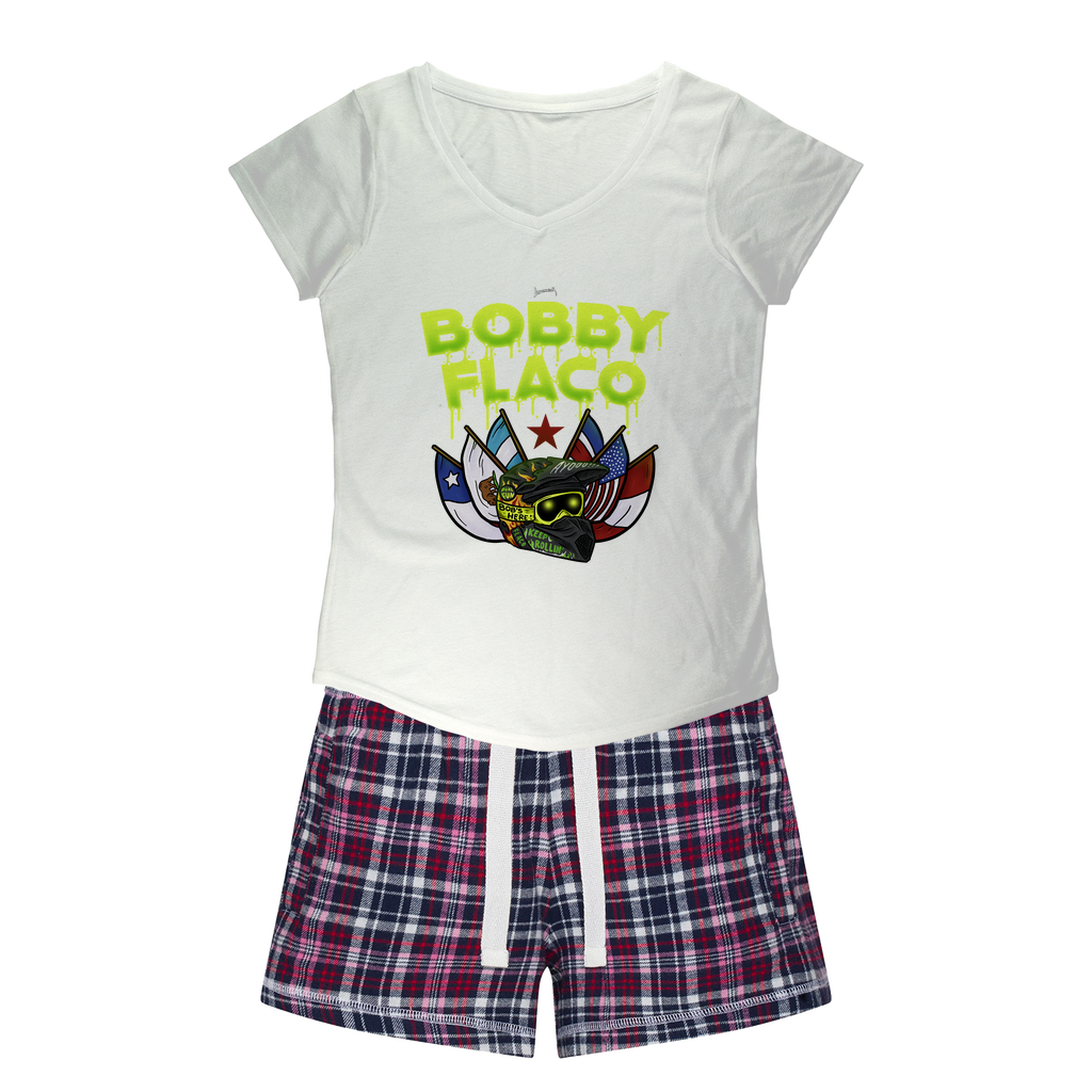 Bobby Flaco (USA) "World Tour" Women's Pajamas w/ Flannel Shorts