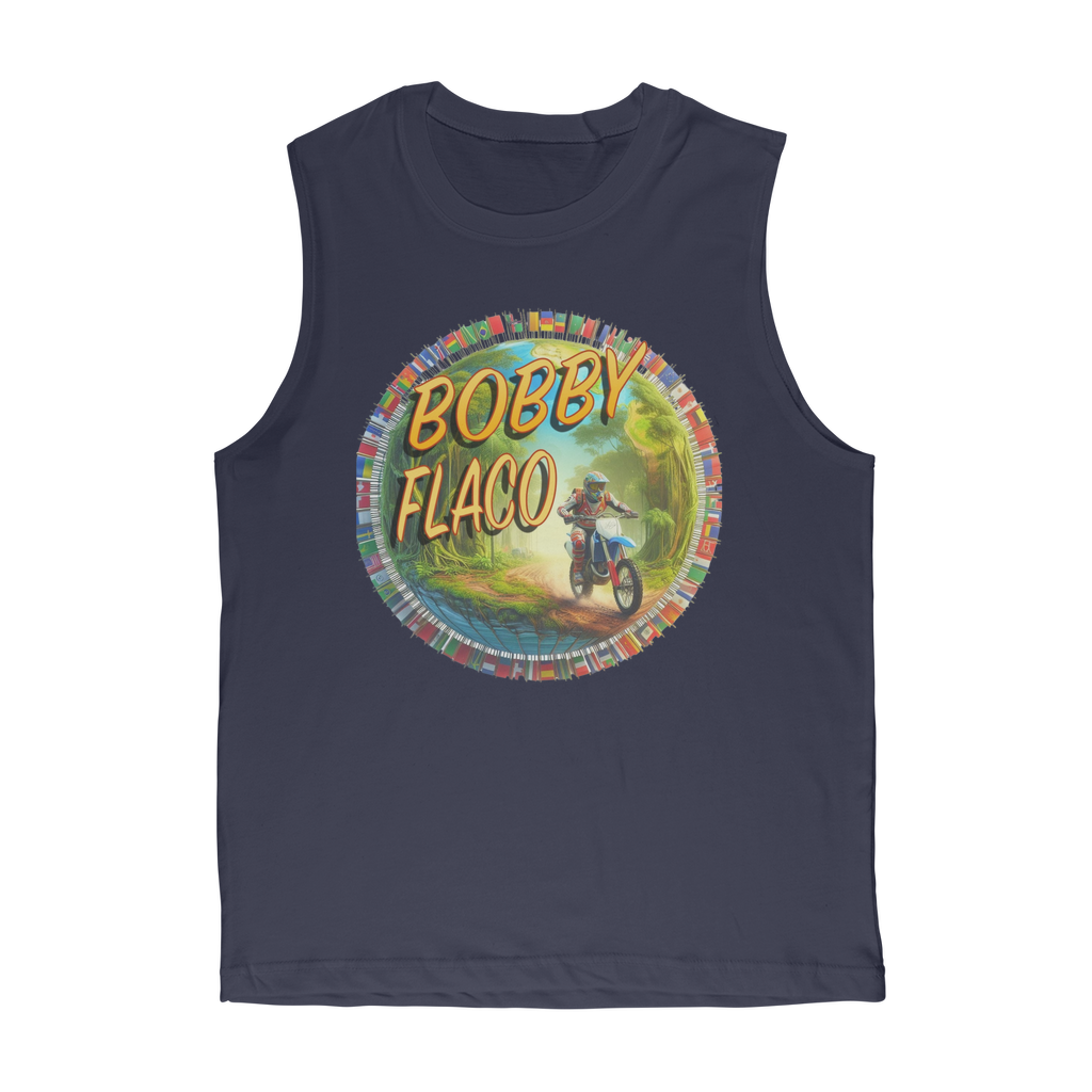 "Bike the World" Bobby Flaco - USaA Muscle Tank Top