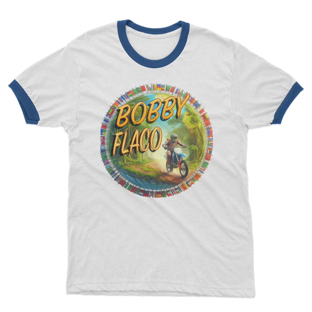 "Bike the World" Bobby Flaco - USaA Ringer Tee