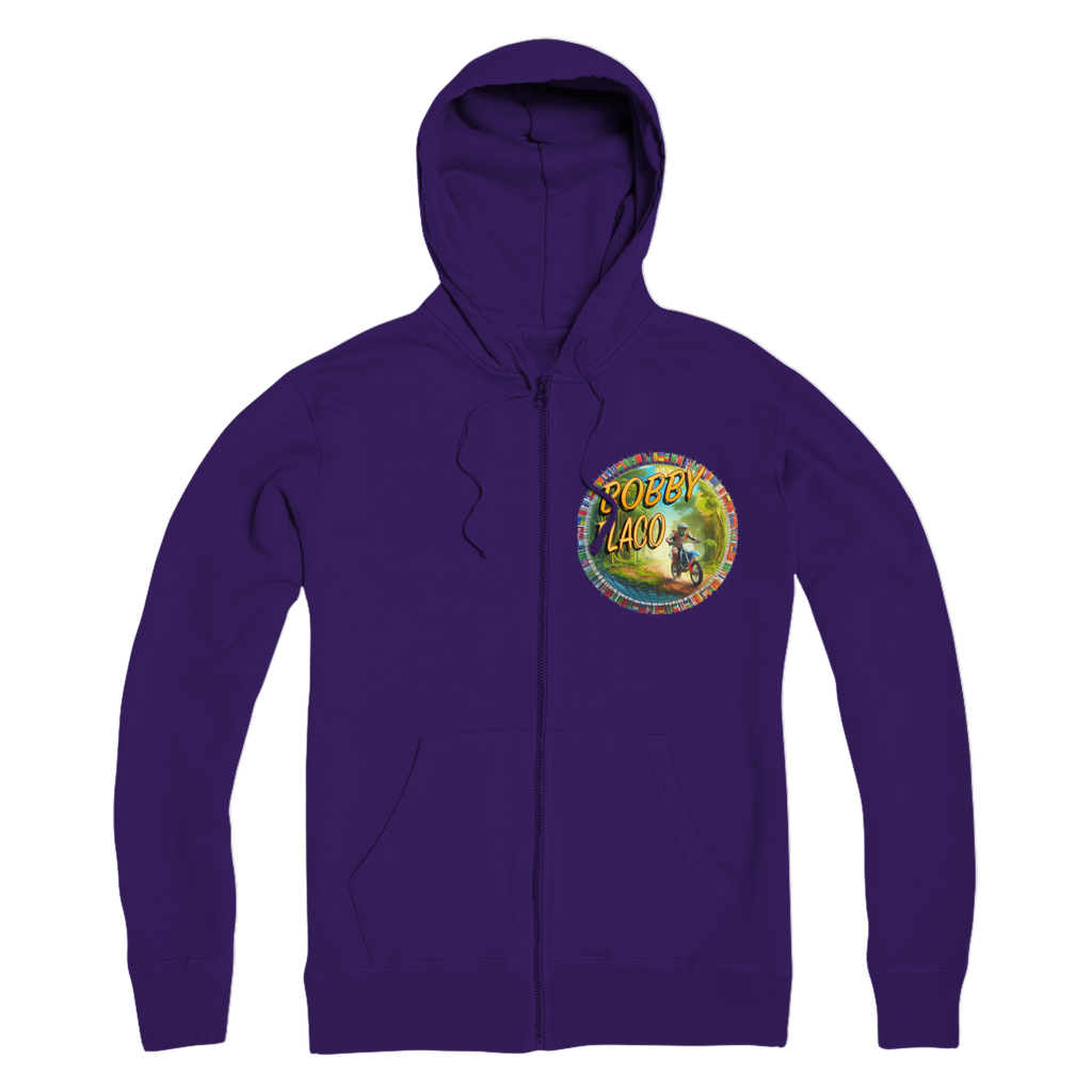 "Bike the World" Bobby Flaco - USaA Adult Zip Hoodie