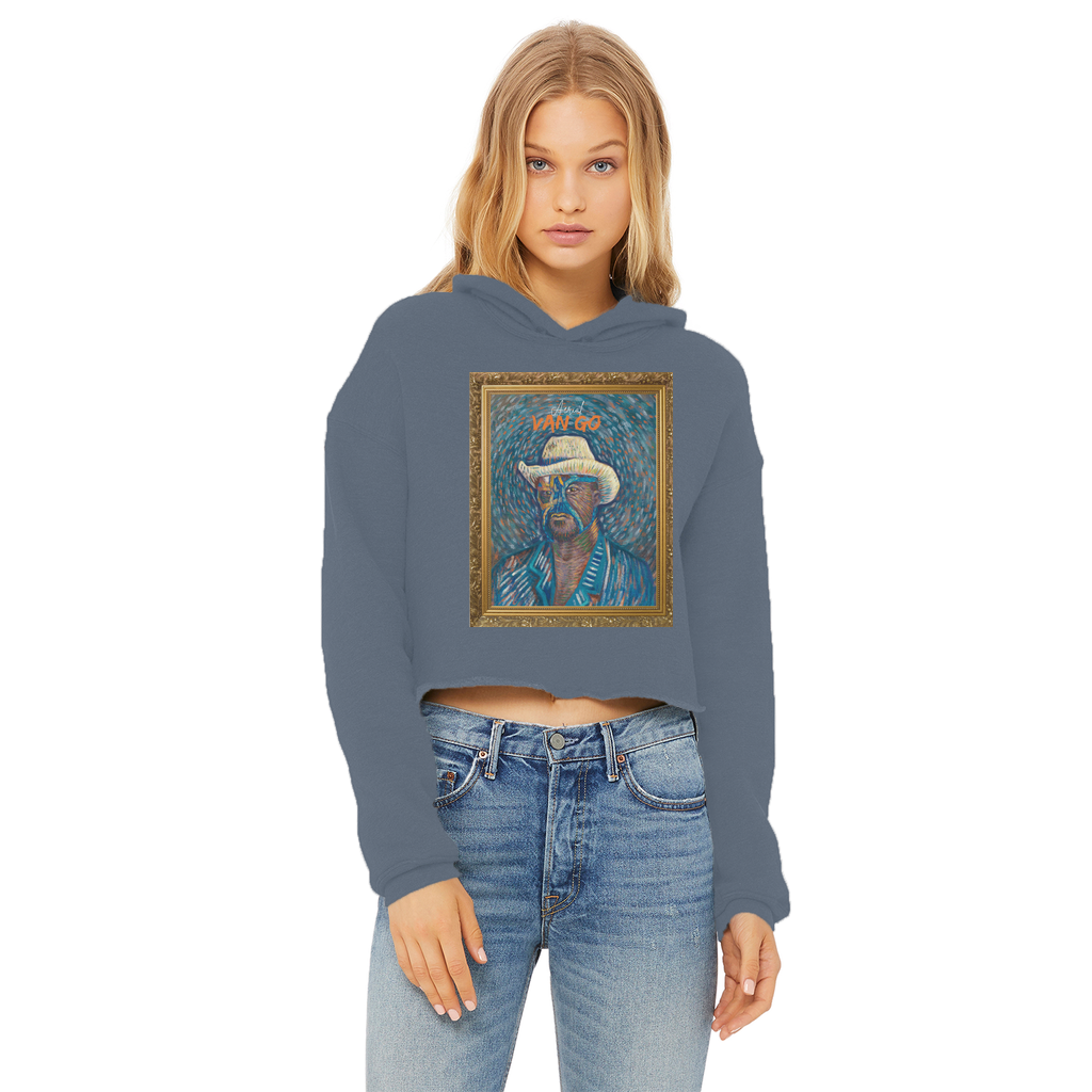 "Self Portrait" - Aerial Van Go (USA) Women's Wear Crop Top Hoodie
