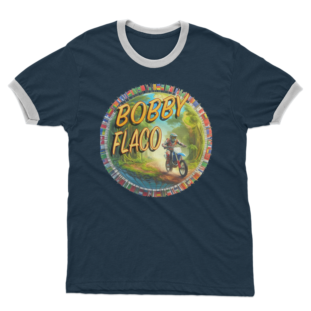 "Bike the World" Bobby Flaco - USaA Ringer Tee