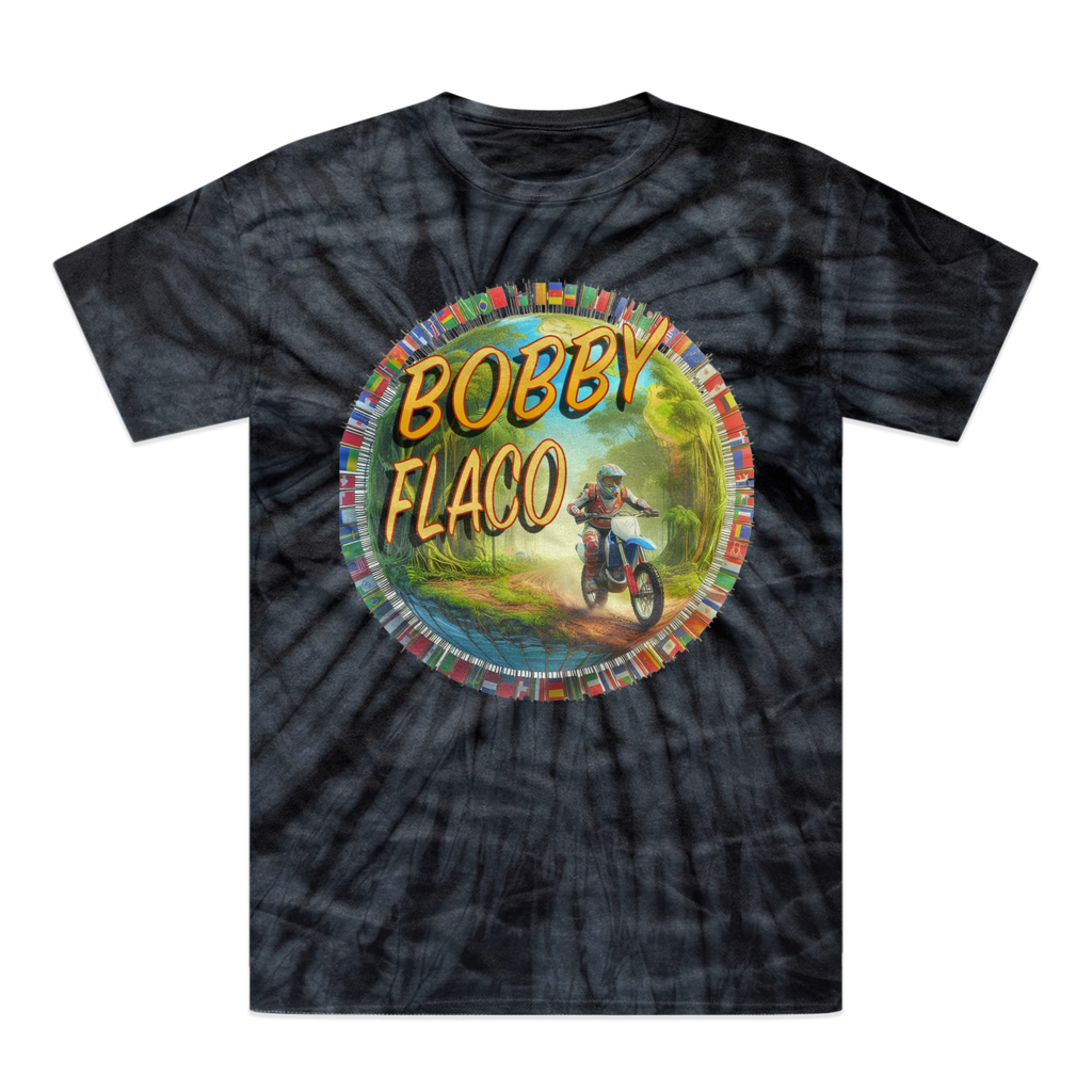 "Bike the World" Bobby Flaco - USaA Tonal Spider Tie-Dye T-Shirt