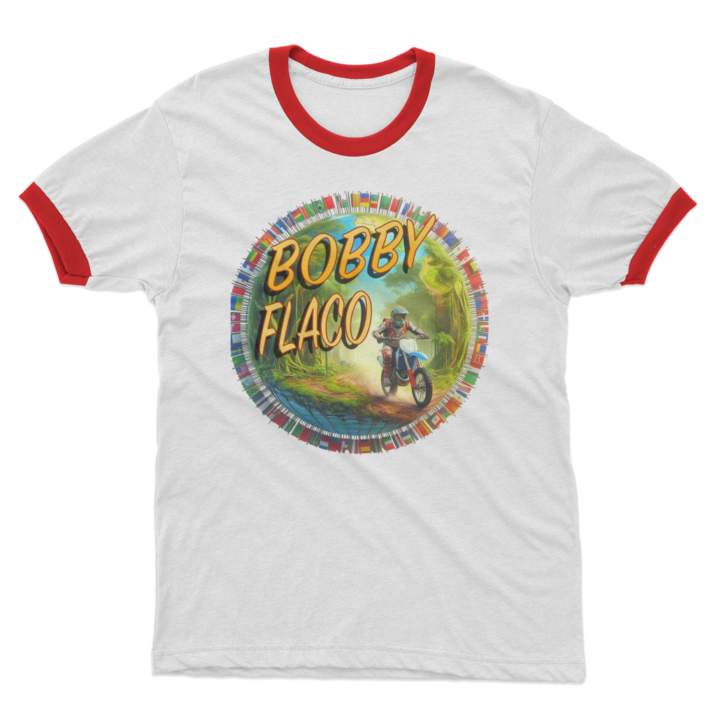 "Bike the World" Bobby Flaco - USaA Ringer Tee