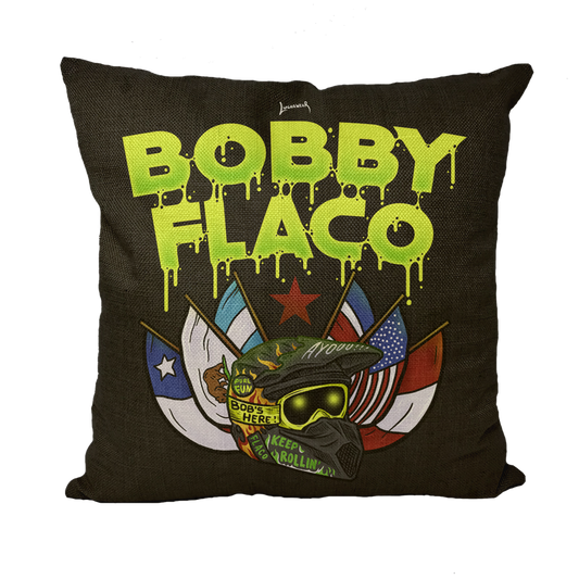Bobby Flaco (USA) "World Tour" Throw Pillow with Insert