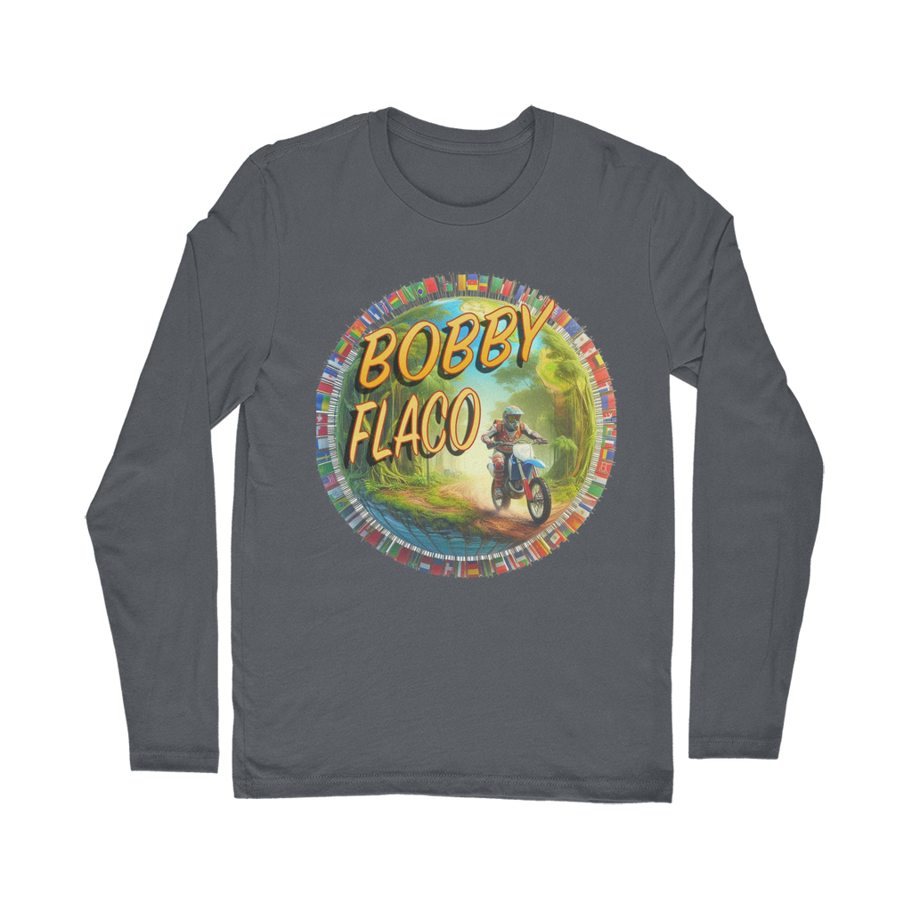 "Bike the World" Bobby Flaco - USaA Unisex Long Sleeve Tee
