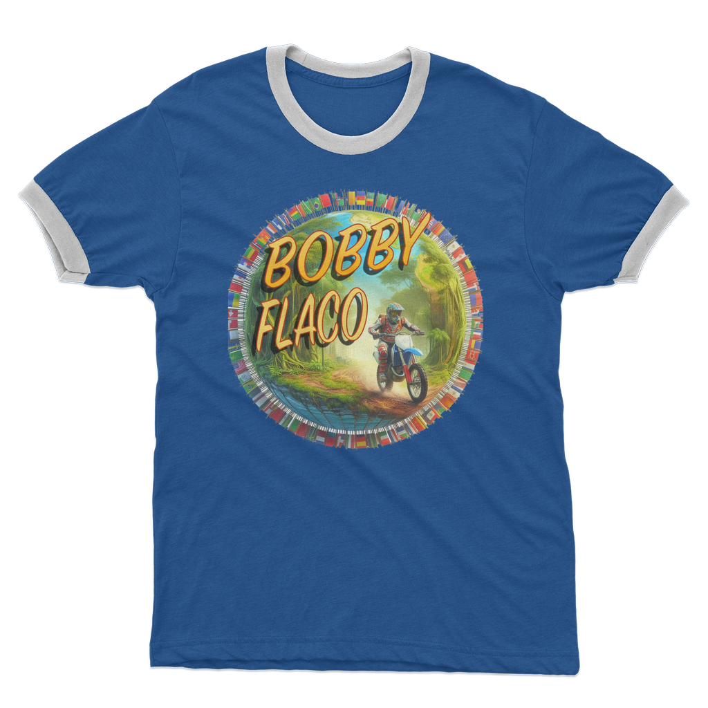 "Bike the World" Bobby Flaco - USaA Ringer Tee