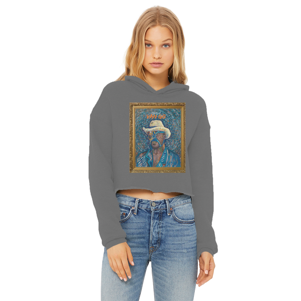 "Self Portrait" - Aerial Van Go (USA) Women's Wear Crop Top Hoodie
