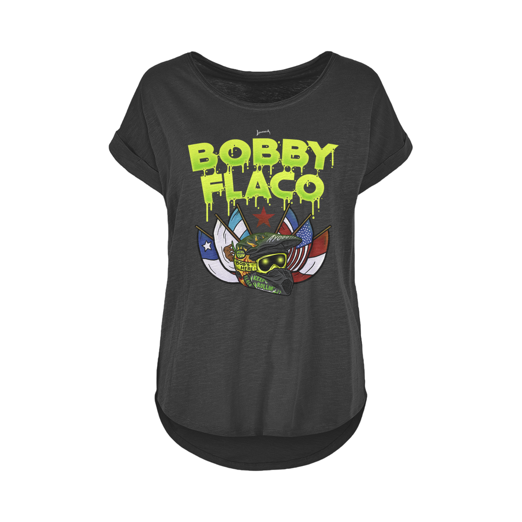 Bobby Flaco (USA) "World Tour" Women's Long Slub T-Shirt XS-5XL